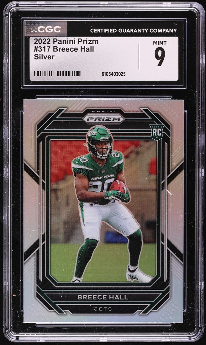 2022 Panini Prizm Silver Breece Hall ROOKIE #317 CGC 9 MINT