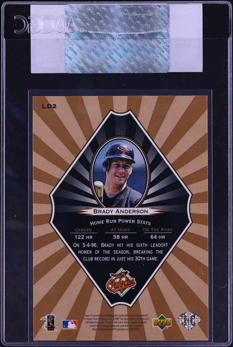 1997 Upper Deck Long Distance Connection Brady Anderson #LD2 CGC AUTH