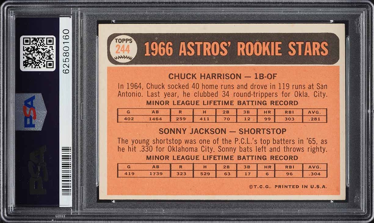 1966 Topps Astros Rookies #244 PSA 5 EX