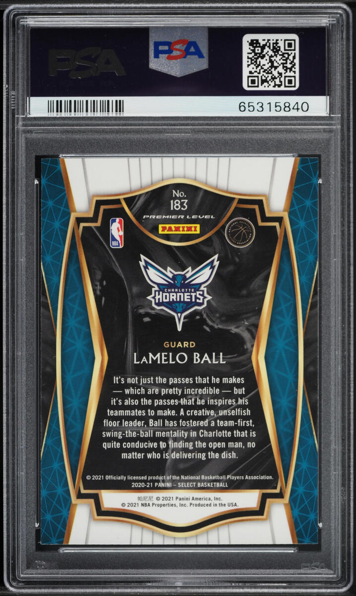 2020 Select Premier Level Blue Retail LaMelo Ball ROOKIE #183 PSA 9 MINT