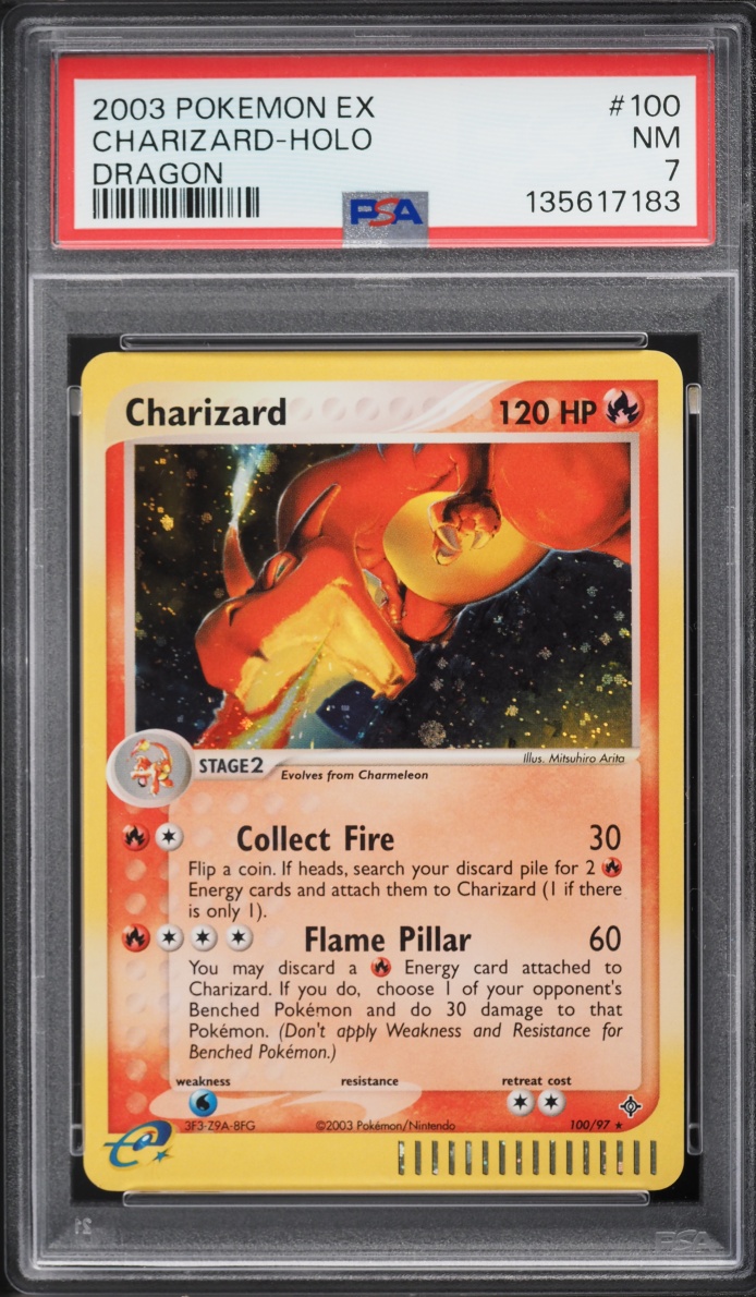 2003 Pokemon EX Dragon Holo Charizard #100 PSA 7 NRMT