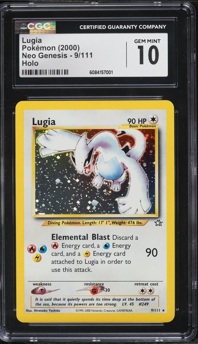2000 Pokemon Neo Genesis Unlimited Holo Lugia #9 CGC 10 GEM MINT