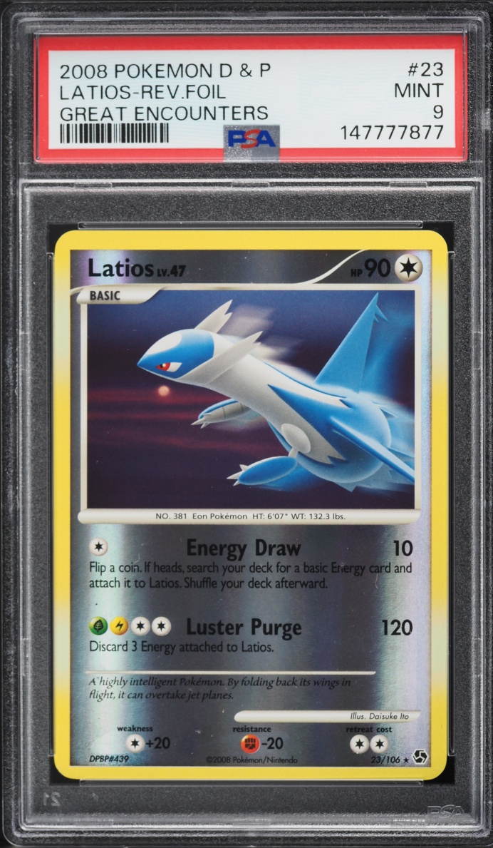2008 Pokemon Diamond & Pearl Great Encounters Reverse Holo Latios #23 PSA 9 MINT