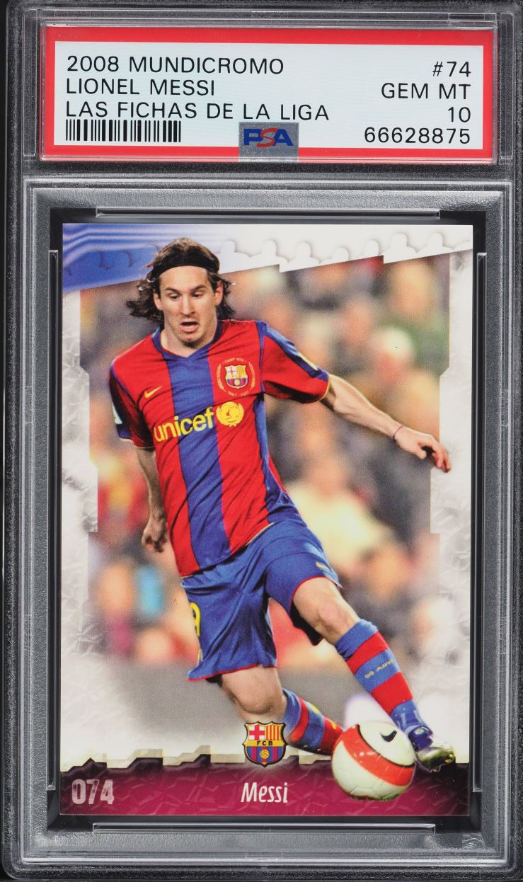 2008 Mundi Cromo Las Fichas De La Liga Lionel Messi #74 PSA 10 GEM MINT