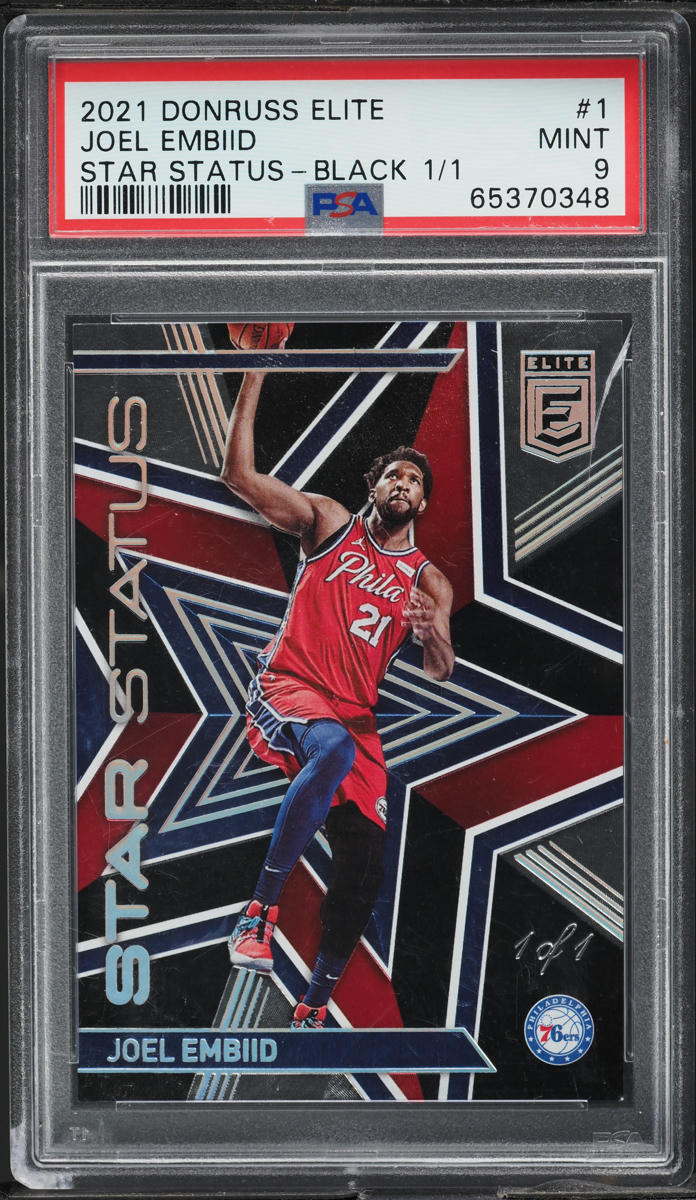 2021 Donruss Elite Star Status Black Joel Embiid 1/1 #1 PSA 9 MINT