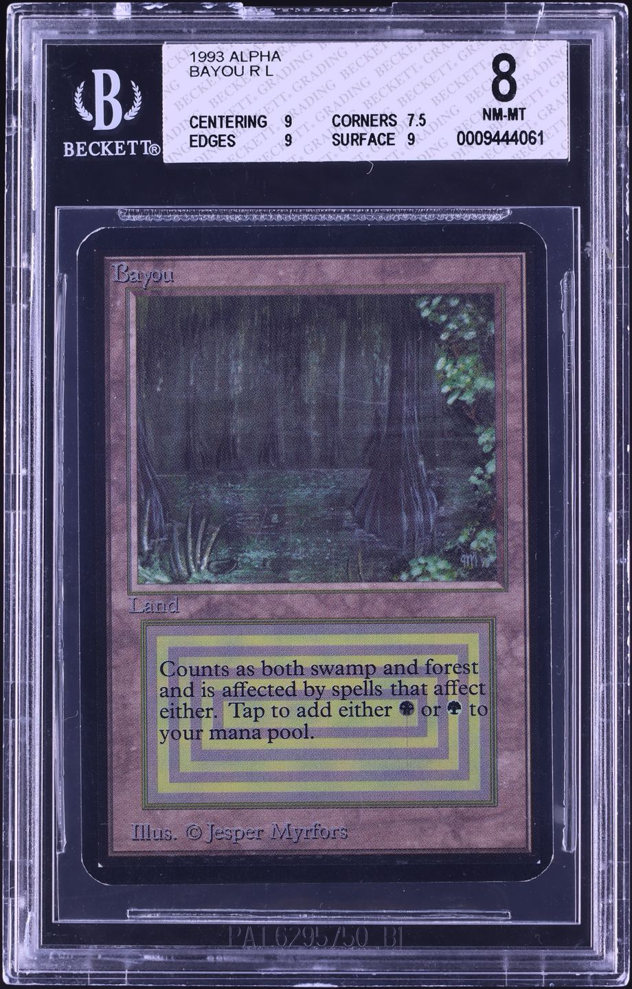 1993 Magic The Gathering MTG Alpha Dual Land Bayou BGS 8 NM-MT