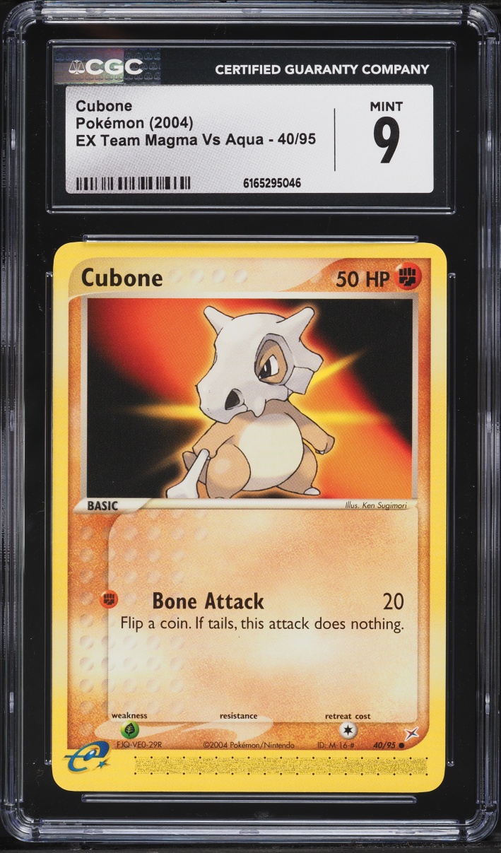 2004 Pokemon EX Team Magma Vs Aqua Cubone #40 CGC 9 MINT
