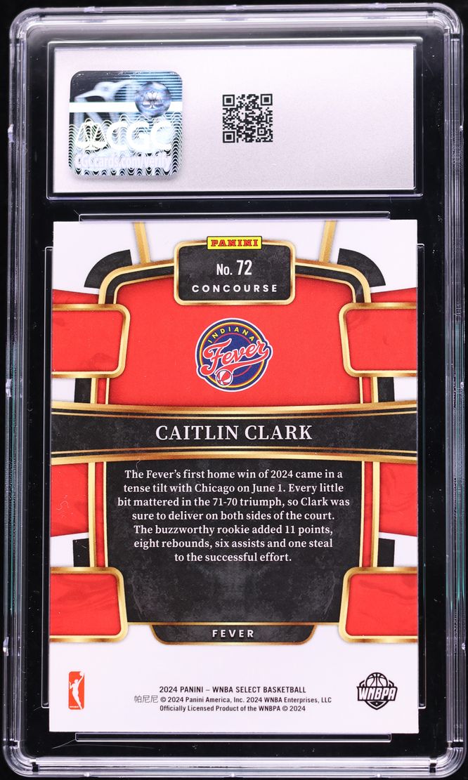 2024 Select Concourse WNBA Caitlin Clark ROOKIE #72 CGC 10 GEM MINT