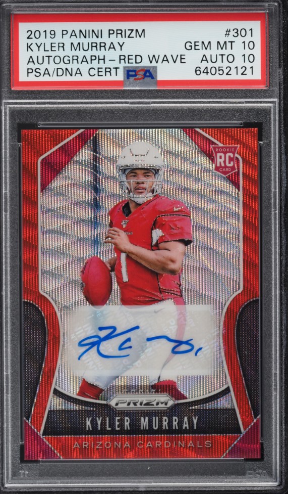 2019 Panini Prizm Red Wave Kyler Murray ROOKIE AUTO DNA 10 /149 #301 PSA 10