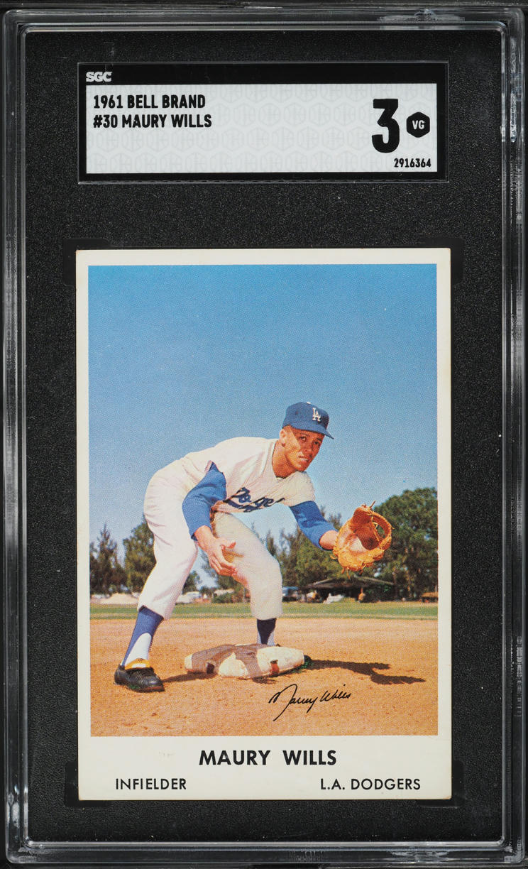 1961 Bell Brand Maury Wills ROOKIE #30 SGC 3 VG