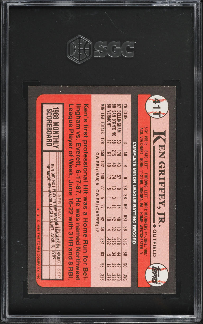 1989 Topps Traded Tiffany Ken Griffey Jr. ROOKIE #41T SGC 8.5 NM-MT+