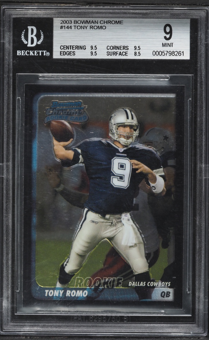 2003 Bowman Chrome Tony Romo ROOKIE #144 BGS 9 MINT