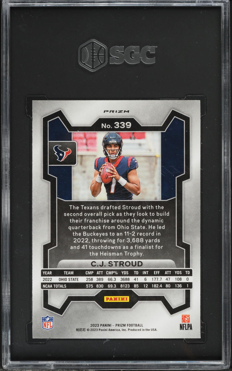 2023 Panini Prizm Pink C.J. Stroud ROOKIE #339 SGC 9.5 MINT+