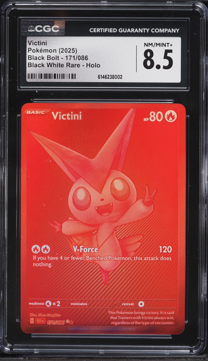 2025 Pokemon Scalet & Violet Black Bolt BWR Victini #171 CGC 8.5 NM-MT+