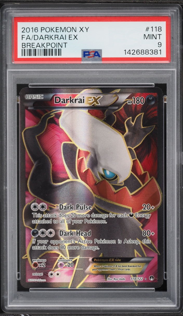 2016 Pokemon XY BREAKpoint Full Art Darkrai EX #118 PSA 9 MINT