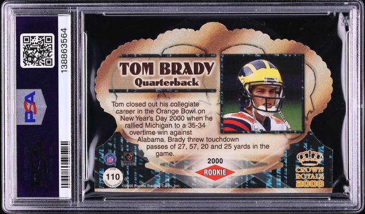 2000 Pacific Crown Royale Premiere Date Tom Brady ROOKIE /145 #110 PSA 7 NRMT