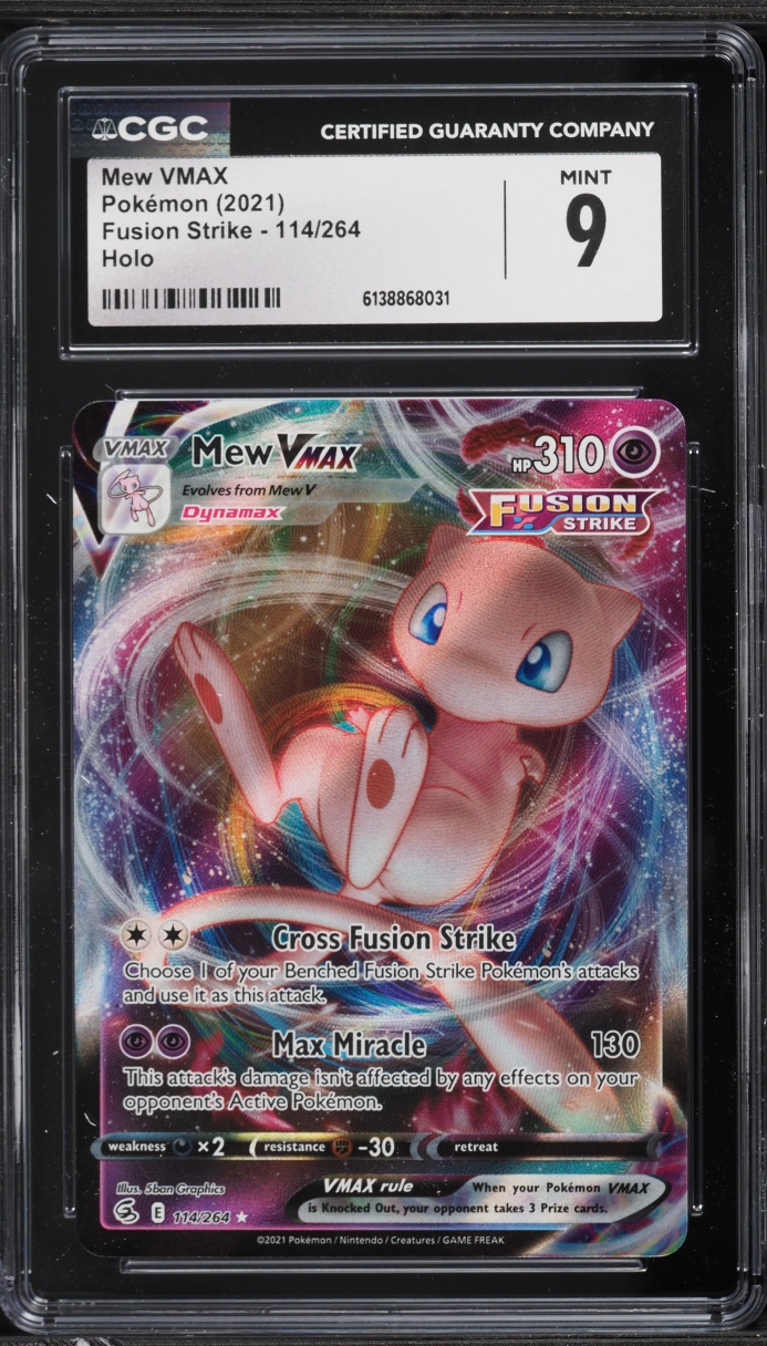 2021 Pokemon Sword & Shield Fusion Strike Alt Art Mew VMAX #114 CGC 9 MINT