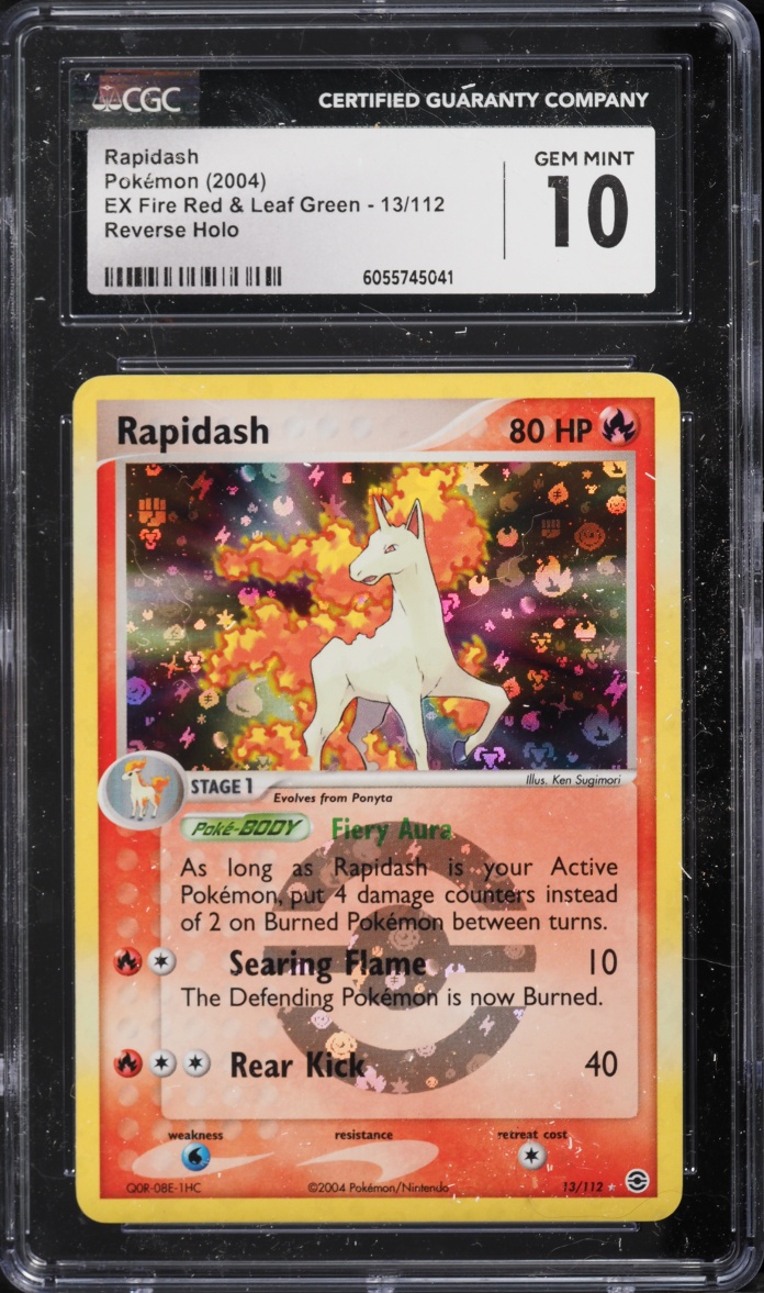 2004 Pokemon Ex Fire Red & Leaf Green Reverse Holo Rapidash #13 CGC 10 GEM MINT