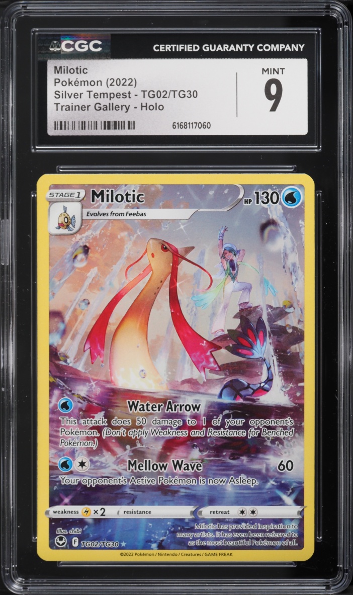 2022 Pokemon Sword & Shield Silver Tempest Trainer Gallery CHR Milotic #TG02 CGC 9 MINT