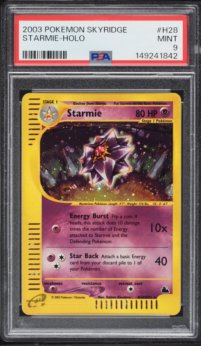 2003 Pokemon Skyridge Holo Starmie #H28 PSA 9 MINT