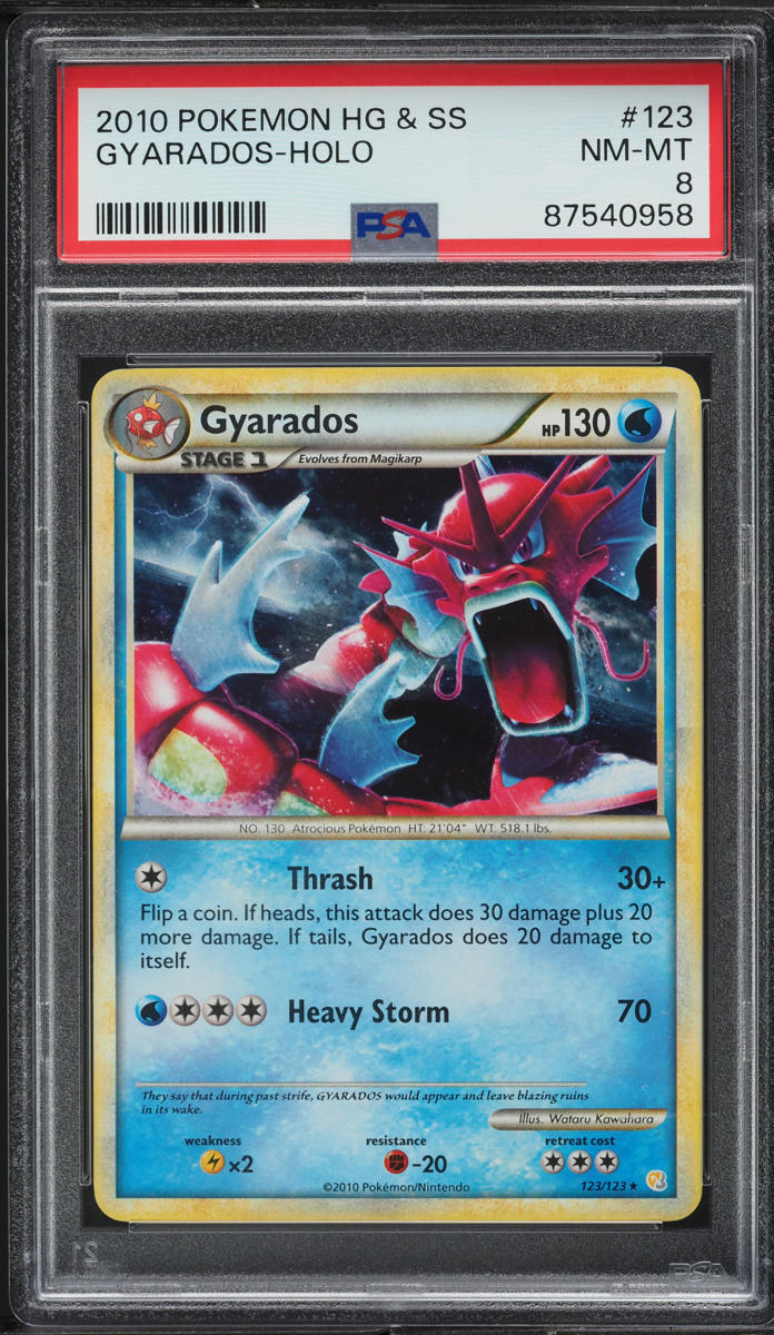 2010 Pokemon HeartGold & SoulSilver Holo Gyarados #123 PSA 8 NM-MT