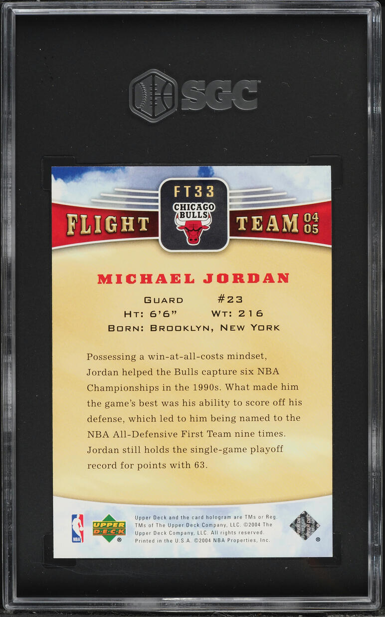 2004 Upper Deck Flight Team Michael Jordan #FT33 SGC 9 MINT