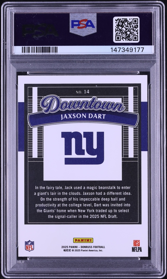 2025 Donruss Downtown Jaxson Dart ROOKIE #14 PSA 9 MINT