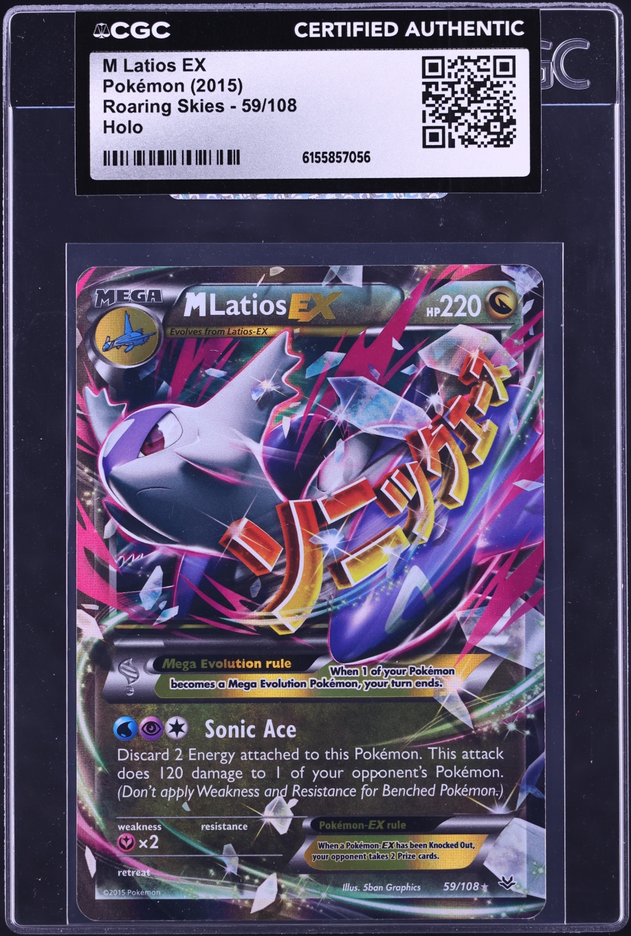 2015 Pokemon XY Roaring Skies Holo M Latios Ex #59 CGC AUTH