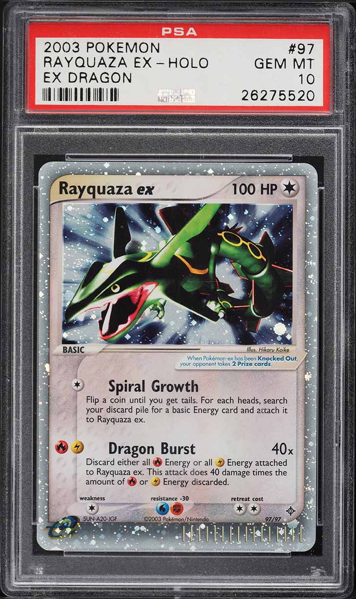 2003 Pokemon EX Dragon Holo Rayquaza EX #97 PSA 10 GEM MINT