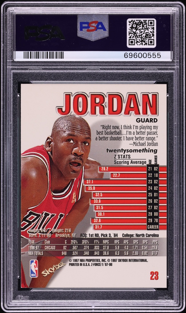 1997 Skybox Z-Force Michael Jordan #23 PSA 9 MINT