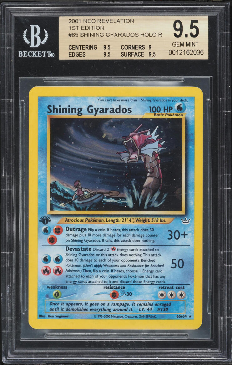2001 Pokemon Neo Revelation 1st Edition Holo Shining Gyarados #65 BGS 9.5 GEM MINT