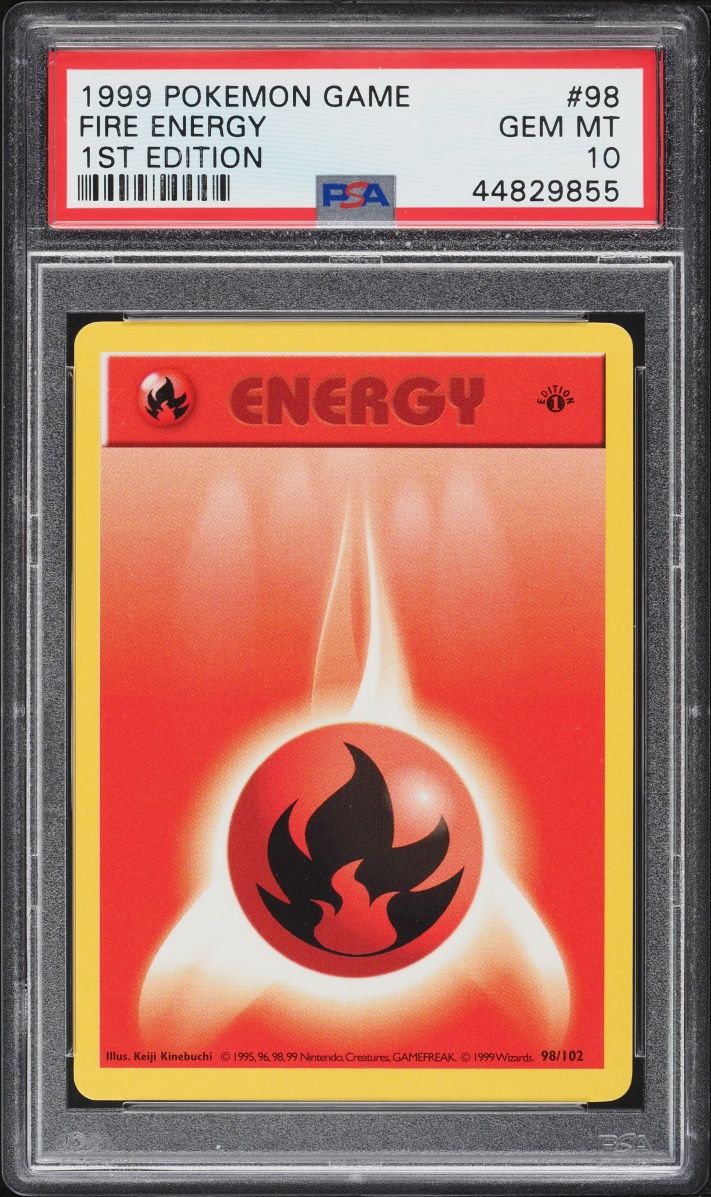 1999 Pokemon Base Set Shadowless 1st Edition Fire Energy #98 PSA 10 GEM MINT