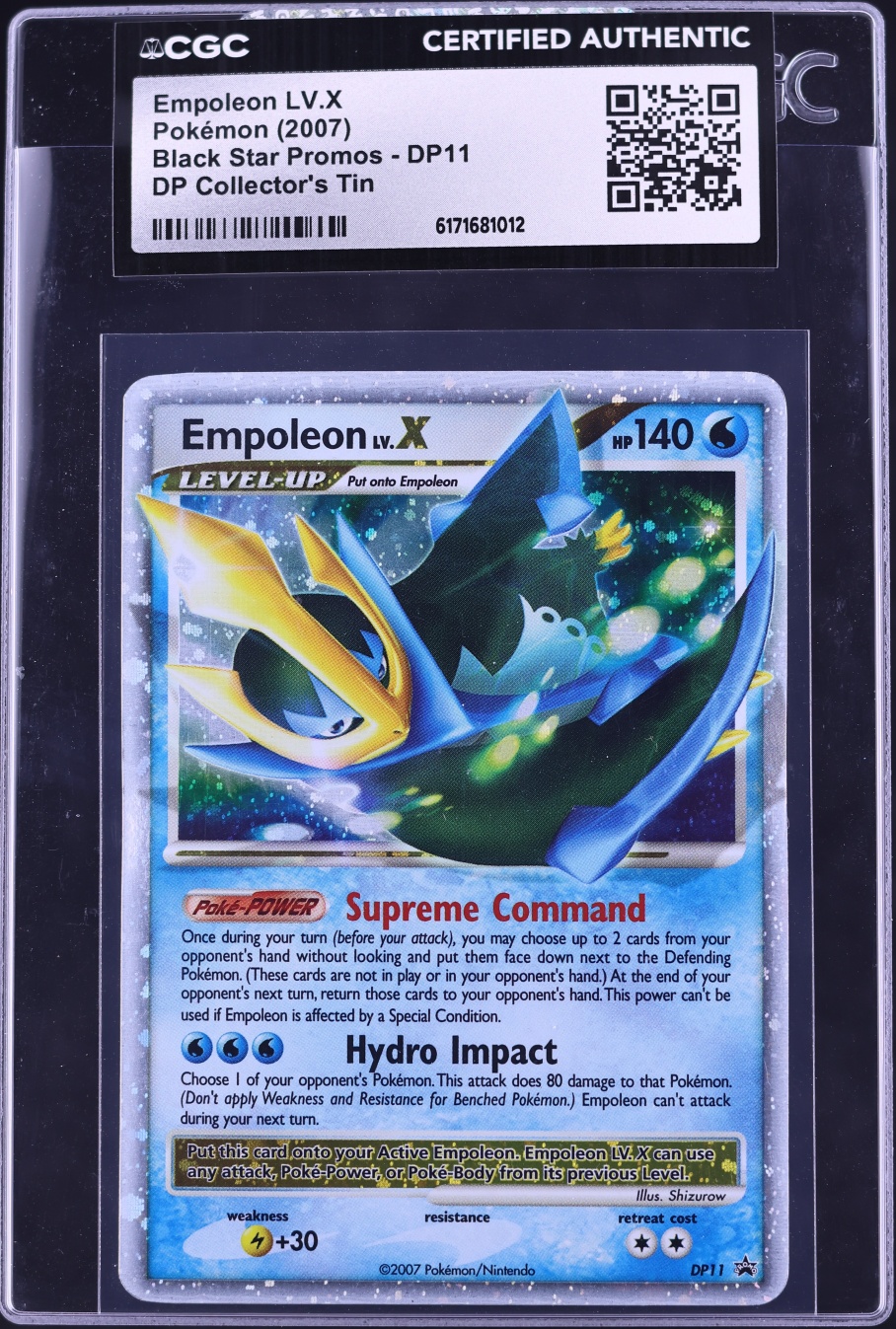2007 Pokemon Diamond & Pearl Promo Collector's Tin Empoleon LV.X #DP11 CGC AUTH