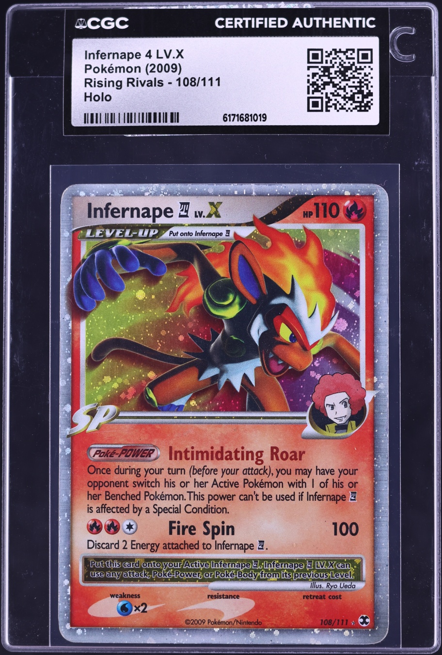 2009 Pokemon Platinum Rising Rivals Holo Infernape 4 LV.X #108 CGC AUTH
