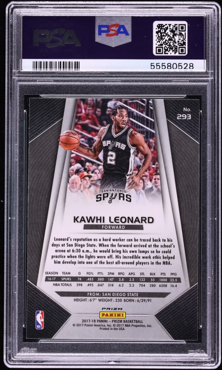 2017 Panini Prizm Fast Break Kawhi Leonard #293 PSA 10 GEM MINT