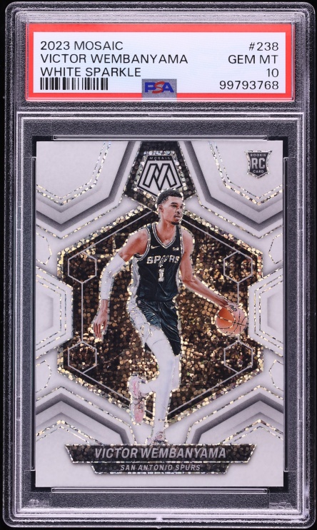 2023 Panini Mosaic White Sparkle Victor Wembanyama ROOKIE #238 PSA 10 GEM MINT