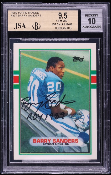 1989 Topps Traded Barry Sanders ROOKIE #83T BGS 9.5 GEM MINT