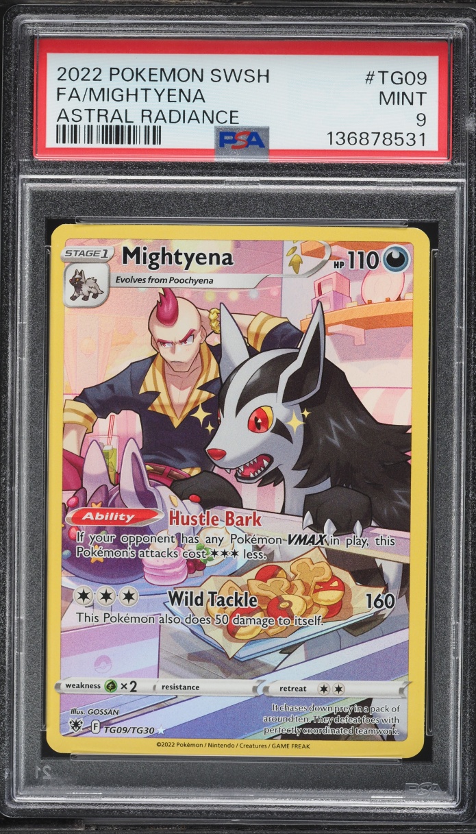 2022 Pokemon Sword & Shield Astral Radiance CHR Mightyena #TG09 PSA 9 MINT