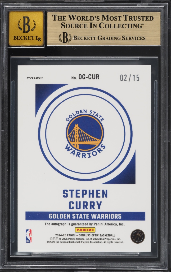 2024 Donruss Optic Opti-Graphs Green International Stephen Curry AUTO /15 #10 BGS 9.5 GEM MINT