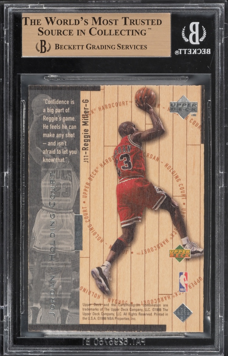 1998 Upper Deck Hardcourt Jordan Holding Court Silver Reggie Miller /23 #J11 BGS 9.5 GEM MINT