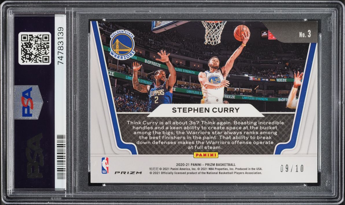 2020 Panini Prizm Widescreen Gold Stephen Curry /10 #3 PSA 9 MINT
