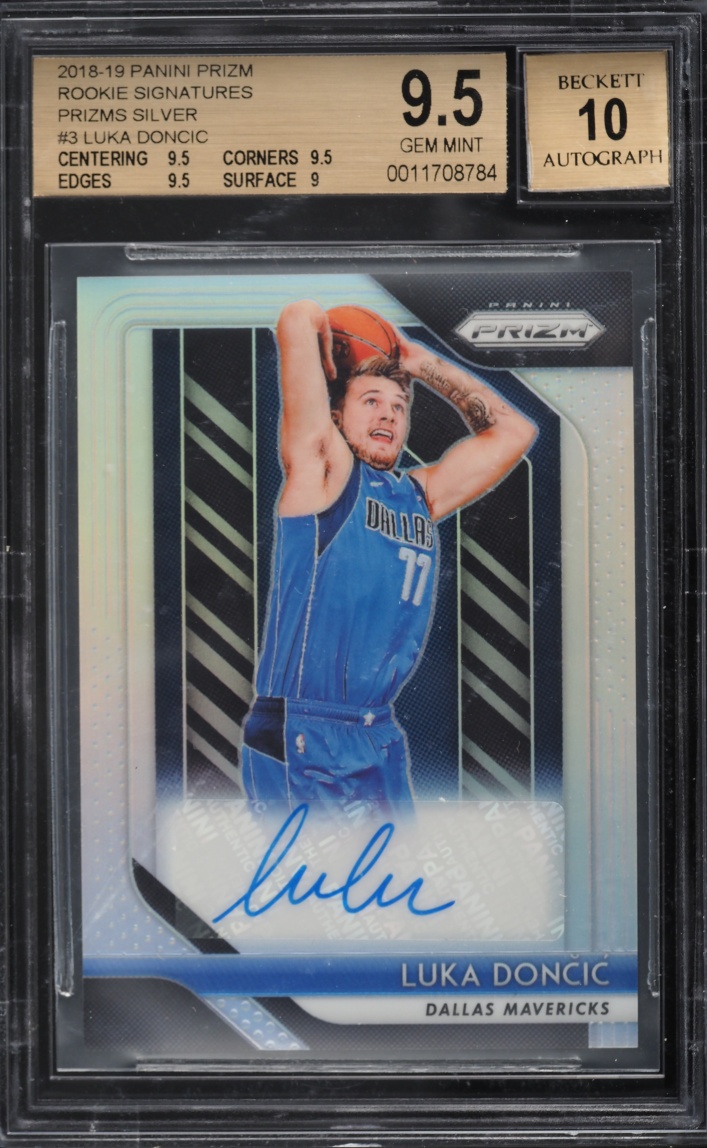 2018 Panini Prizm Silver Luka Doncic ROOKIE AUTO #RS-LDC BGS 9.5 GEM MINT