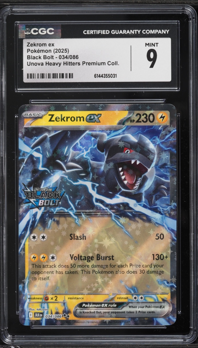 2025 Pokemon SV Black Bolt Unova Heavy Hitters Premium Zekrom ex #34 CGC 9 MINT