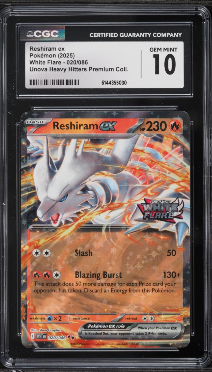 2025 Pokemon SV White Flare Unova Heavy Hitters Premium Reshiram ex #20 CGC 10 GEM MINT