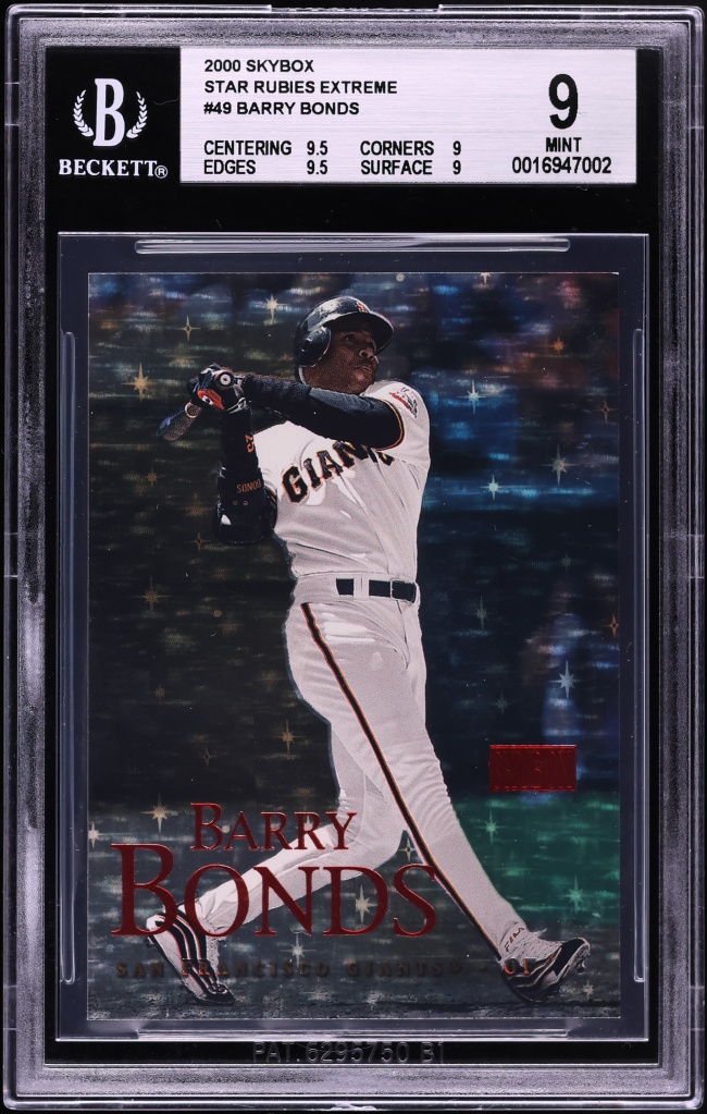 2000 Skybox Star Rubies Extreme Barry Bonds /50 #49 BGS 9 MINT