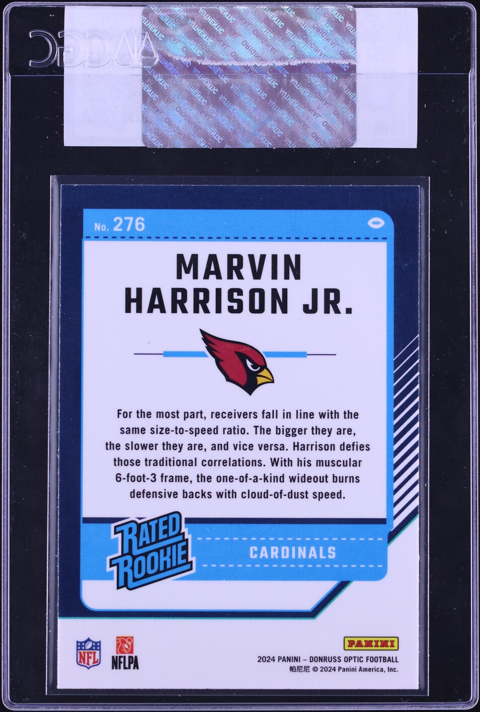 2024 Donruss Optic Marvin Harrison Jr. ROOKIE #276 CGC AUTH