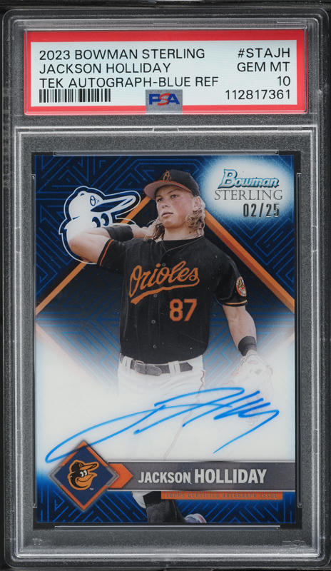 2023 Bowman Sterling Tek Aqua Refractor Jackson Holliday /10 #ST8