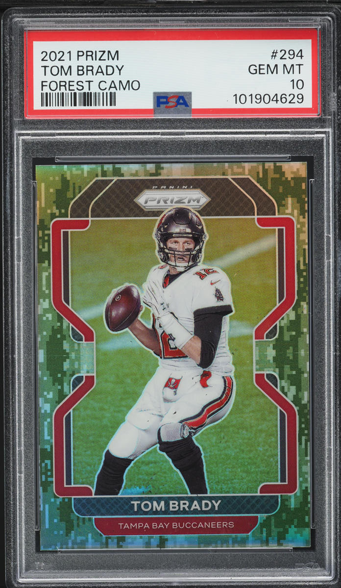 2021 Panini Prizm Forest Camo Tom Brady /15 #294 PSA 10 GEM MINT