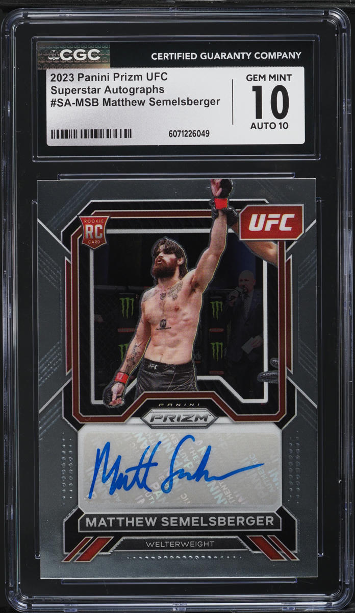 2023 Panini Prizm UFC Superstar Matthew Semelsberger ROOKIE AUTO #SA-MSB CGC 10
