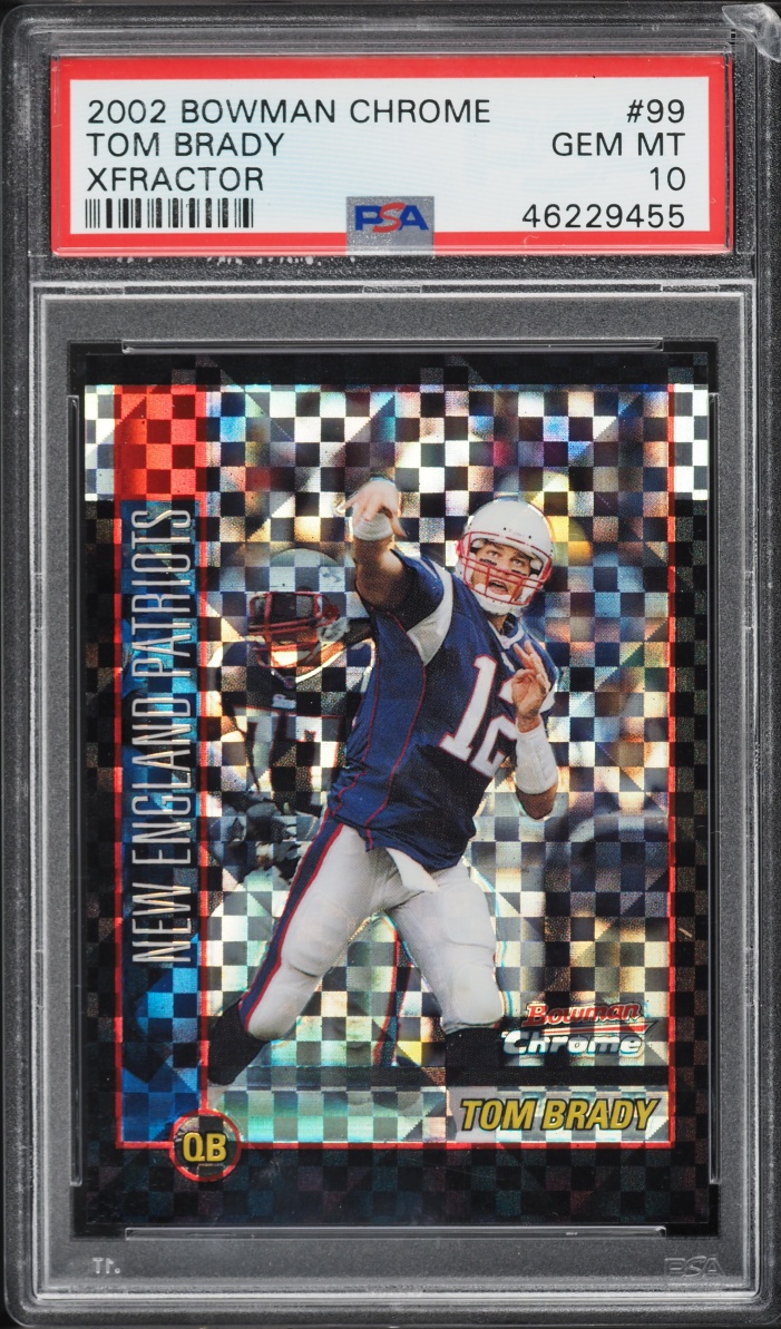 2002 Bowman Chrome Xfractor Tom Brady /250 #99 PSA 10 GEM MINT - Photo 1